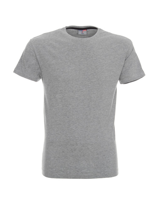 CRIMSON CUT SLIM HERREN-T-SHIRT HELLGRAU MELANGE, Logo-Siebdruck-Stickerei