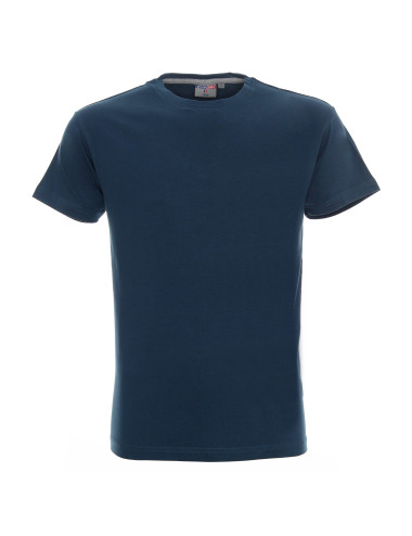 CRIMSON CUT SLIM Men`s T-SHIRT DARK BLUE print embroidery silkscreen