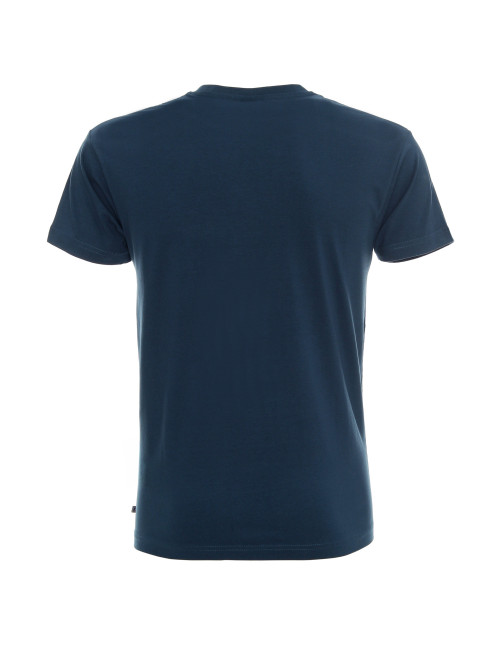 CRIMSON CUT SLIM Men`s T-SHIRT DARK BLUE print embroidery silkscreen