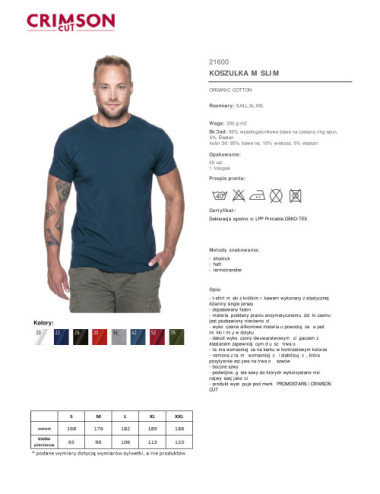 Schmales Herren-T-Shirt dunkelblau Crimson Cut