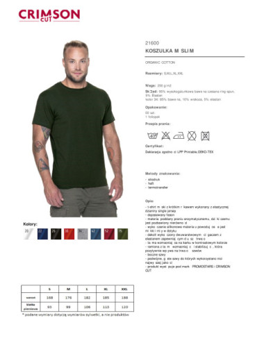 Schmales Herren-T-Shirt waldgrün Crimson Cut