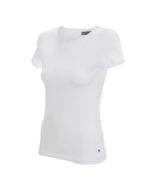 CRIMSON CUT LADIES` SLIM T-SHIRT Women`s WHITE screenprint logo