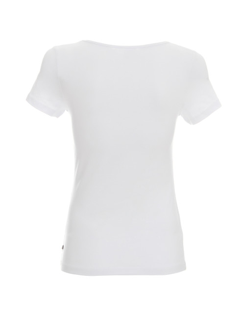 CRIMSON CUT LADIES SLIM T-SHIRT für Damen, WEISSER Logodruck, Siebdruck