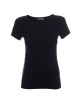 CRIMSON CUT LADIES` SLIM T-SHIRT Women`s NAVY silkscreen logo embroidery