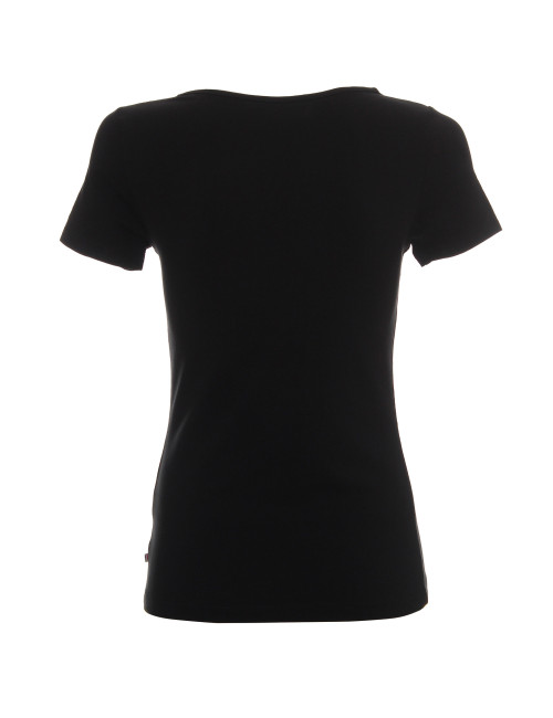 CRIMSON CUT LADIES` SLIM T-SHIRT Women`s BLACK screen print logo