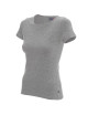 CRIMSON CUT LADIES` SLIM Damen-T-SHIRT HELLGRAU MELANGE mit Logo-Stickerei