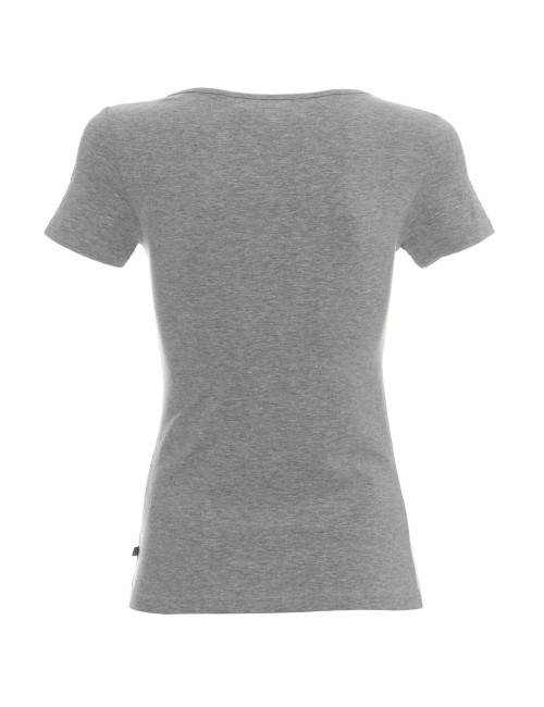 CRIMSON CUT LADIES' SLIM KOSZULKA Damska JASNY SZARY MELANŻ logo haft