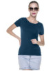 2Damen Slim-Damen-T-Shirt dunkelblau Crimson Cut