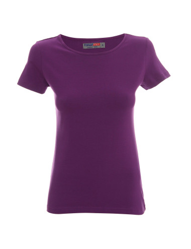 CRIMSON CUT LADIES' SLIM KOSZULKA Damska FIOLETOWY nadruk logo haft