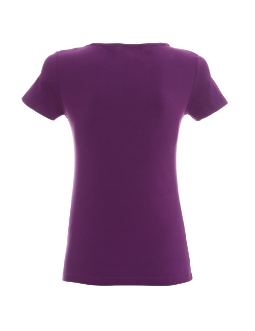 CRIMSON CUT LADIES` SLIM Damen-T-SHIRT LILA mit aufgesticktem Logo
