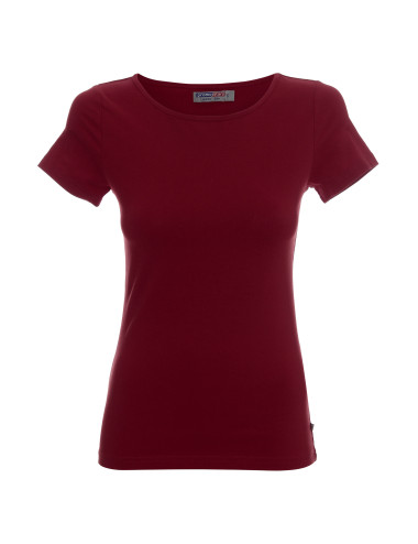 CRIMSON CUT LADIES` SLIM Damen-T-Shirt CHESTNONE mit aufgesticktem Logo