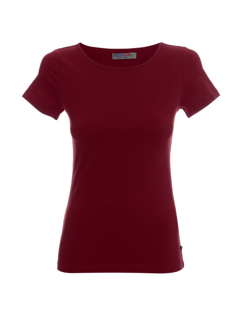 CRIMSON CUT LADIES' SLIM KOSZULKA Damska KASZTANOWY nadruk logo haft