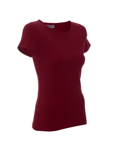 CRIMSON CUT LADIES` SLIM Damen-T-Shirt CHESTNONE mit aufgesticktem Logo