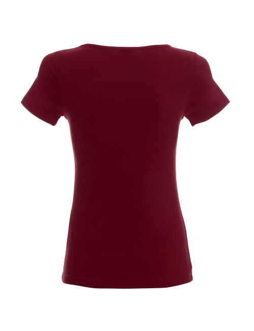 CRIMSON CUT LADIES` SLIM T-SHIRT Women`s CHESTNON print logo embroidery