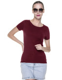 2Ladies' slim koszulka damska kasztanowy Crimson Cut