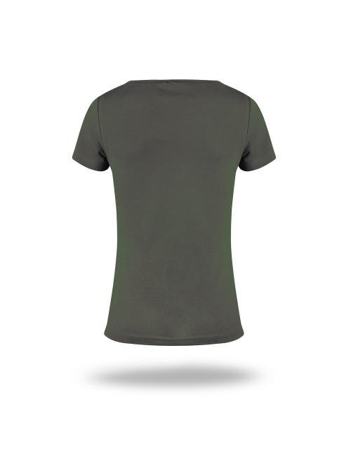 CRIMSON CUT LADIES` SLIM T-SHIRT Women`s FOREST print logo silkscreen