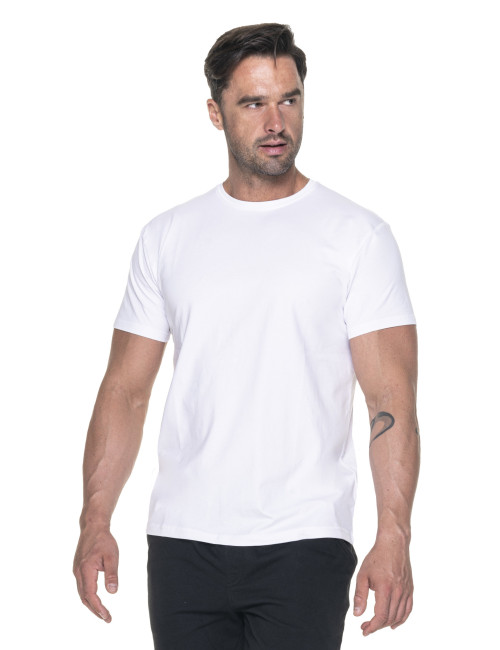 Promostars SLIM LIGHT Herren-T-Shirt, weiße Stickerei, Siebdruck, Firmenlogo