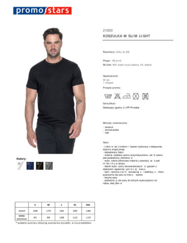 Schlankes, leichtes Herren-T-Shirt in Schwarz von Promostars