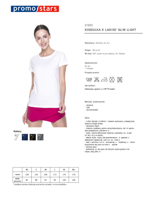 CRIMSON CUT LADIES` SLIM T-SHIRT Women`s LIGHT WHITE printed logo embroidery