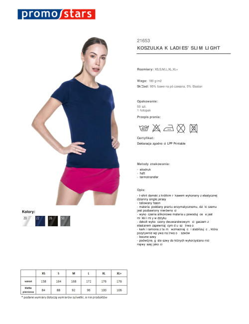 CRIMSON CUT LADIES` SLIM T-SHIRT Women`s LIGHT NAVY DTG logo embroidery