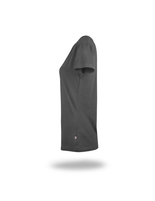 CRIMSON CUT LADIES` SLIM T-SHIRT Women`s LIGHT GRAY printed logo embroidery