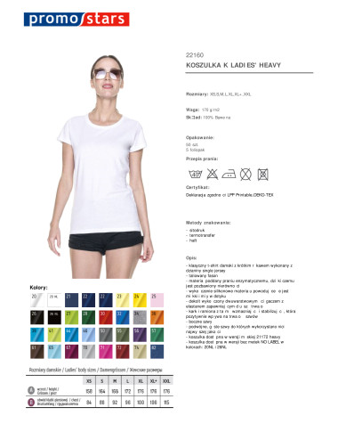 Ladies' heavy koszulka damska biały Promostars