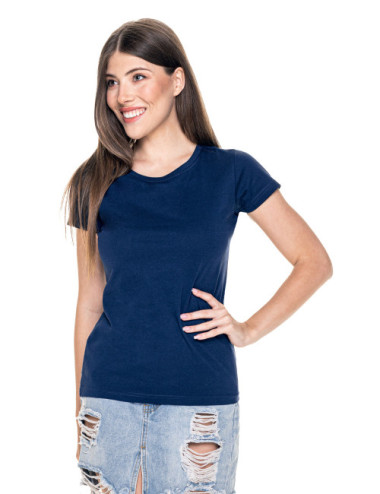 Schweres Promostars-T-Shirt für Damen in hellem Marineblau
