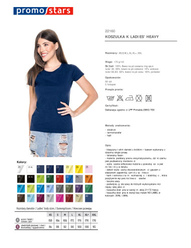 Schweres Promostars-T-Shirt für Damen in hellem Marineblau