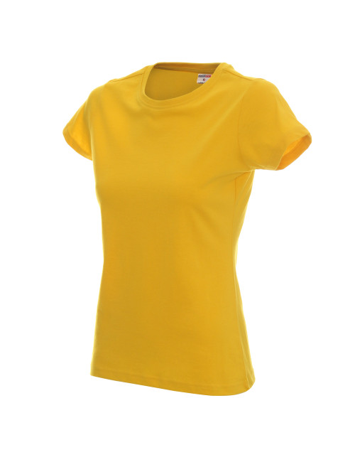 Promostars LADIES` HEAVY Damen T-Shirt GELB mit Stickerei und Siebdruck