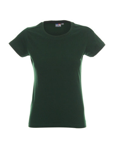 Promostars LADIES` HEAVY T-SHIRT Women BOTTLE GREEN logo print