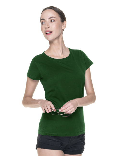 Promostars LADIES` HEAVY Damen-T-SHIRT, BOTTLE GREEN-Logodruck