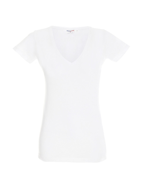 Ladies' v-neck koszulka damska biały Promostars