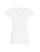 2Damen-T-Shirt mit V-Ausschnitt, weiß, Promostars