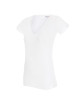 Promostars LADIES` V-NECK T-SHIRT Women`s WHITE DTG embroidery silkscreen logo