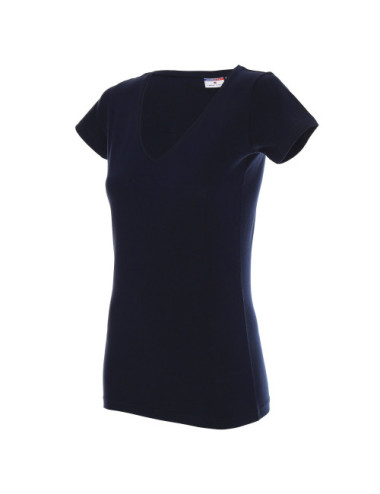 Damen-T-Shirt mit V-Ausschnitt, marineblau von Promostars