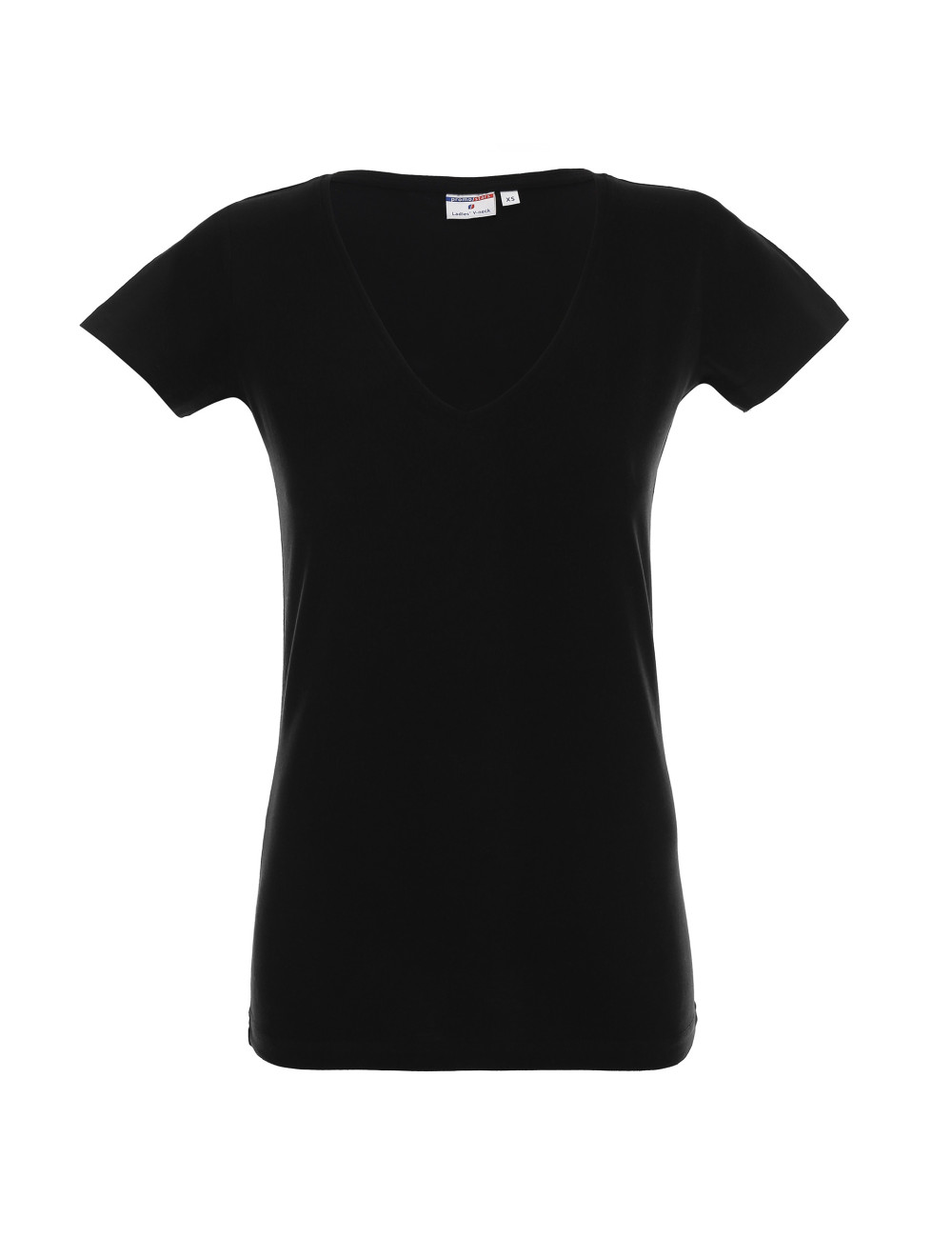 Damen-T-Shirt mit V-Ausschnitt in Schwarz von Promostars