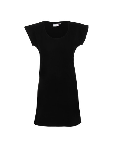 CRIMSON CUT LONGER Damen-T-Shirt, schwarze Stickerei, Siebdruck, Logo