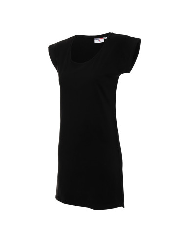 CRIMSON CUT LONGER T-SHIRT Women`s BLACK embroidery screen print logo