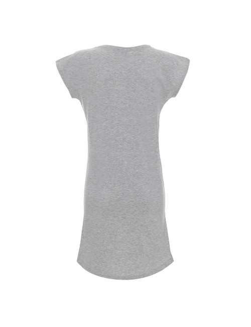 CRIMSON CUT LONGER T-SHIRT Women`s LIGHT GRAY MELANGE embroidery logo print