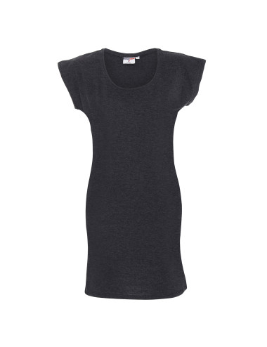 CRIMSON CUT LONGER Damen T-Shirt DARK GREY MELANGE mit Logo-Stickerei
