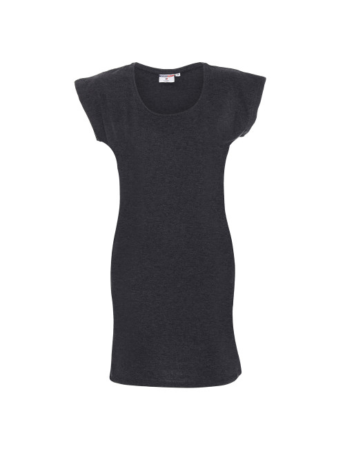 CRIMSON CUT LONGER Damen T-Shirt DARK GREY MELANGE mit Logo-Stickerei