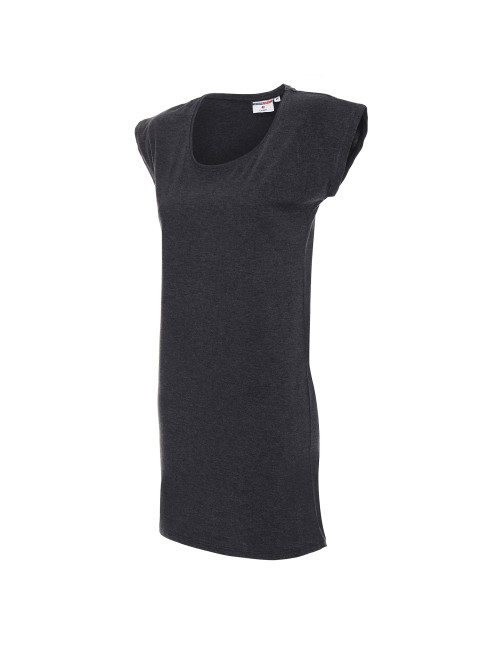 CRIMSON CUT LONGER Damen T-Shirt DARK GREY MELANGE mit Logo-Stickerei