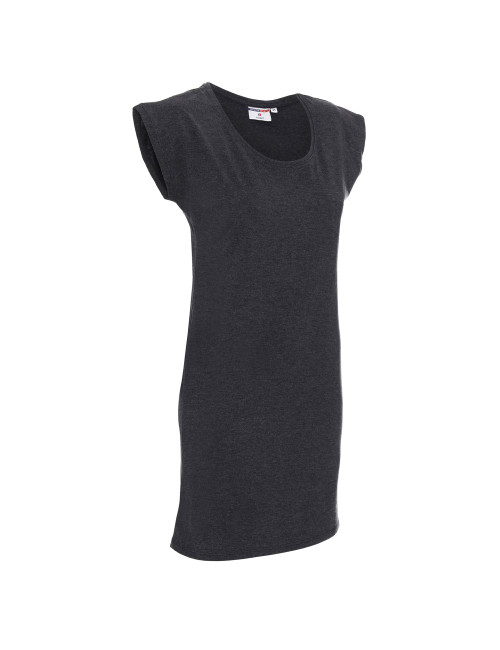 CRIMSON CUT LONGER T-SHIRT Women`s DARK GRAY MELANGE printed logo embroidery