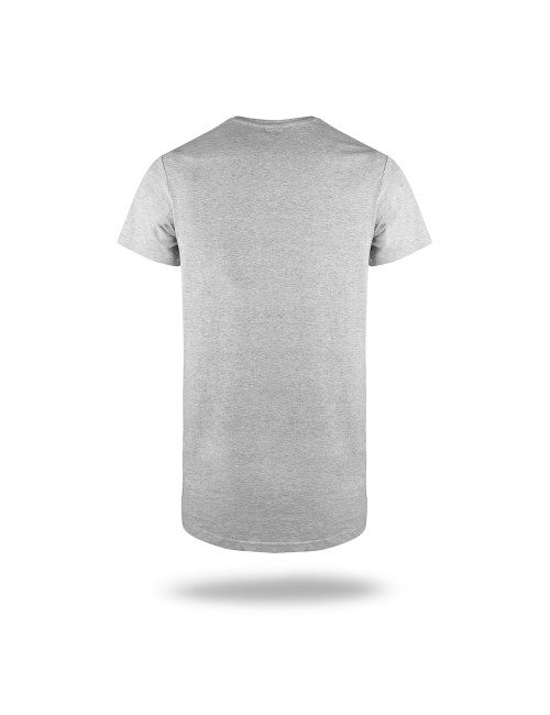 CRIMSON CUT EXTEND Men`s T-SHIRT LIGHT GRAY MELANGE logo embroidery print