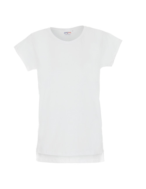 CRIMSON CUT LADIES` EXTEND Damen-T-Shirt in Weiß mit Stickerei und Siebdruck