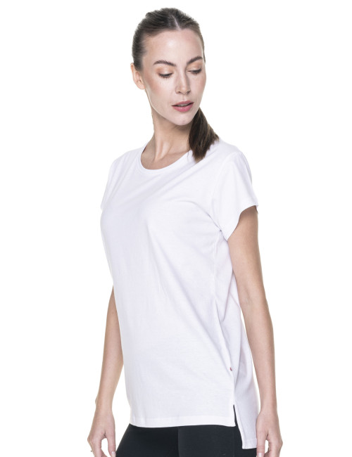 CRIMSON CUT LADIES` EXTEND Damen-T-Shirt in Weiß mit Stickerei und Siebdruck