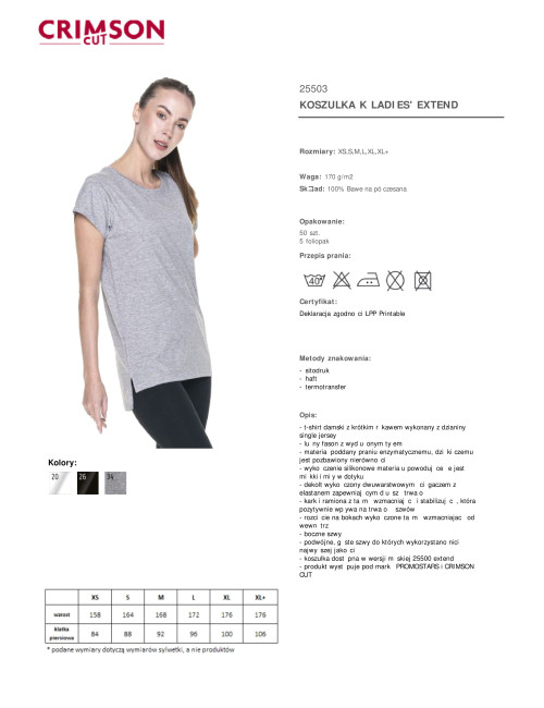 CRIMSON CUT LADIES` EXTEND Women`s T-SHIRT LIGHT GRAY MELANGE print