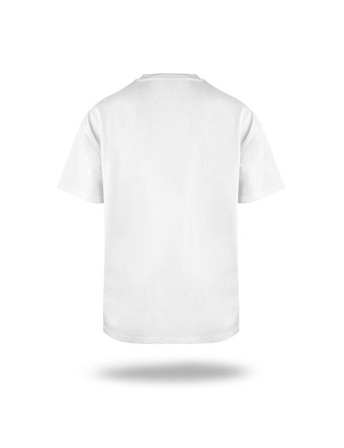 Purpurrot geschnittenes Herren-T-Shirt EXTREME WHITE mit gesticktem Logo DTF DTG-Aufdruck