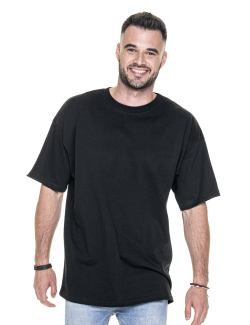 Purpurrot geschnittenes Herren-T-Shirt EXTREME BLACK mit Firmenlogo und Aufdruck