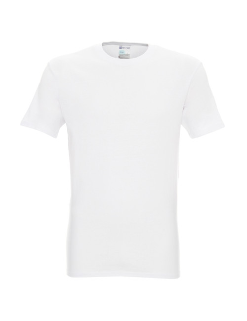 GEFFER HERREN-T-SHIRT 200 WEISS mit Stickerei-Siebdruck-Logo für Unternehmen